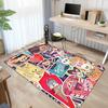 K-pop Idol Cute Cartoon Carpet Non-slip Polyester Carpet with Vibrant Mango and Rabbit Design for Bedroom Decor