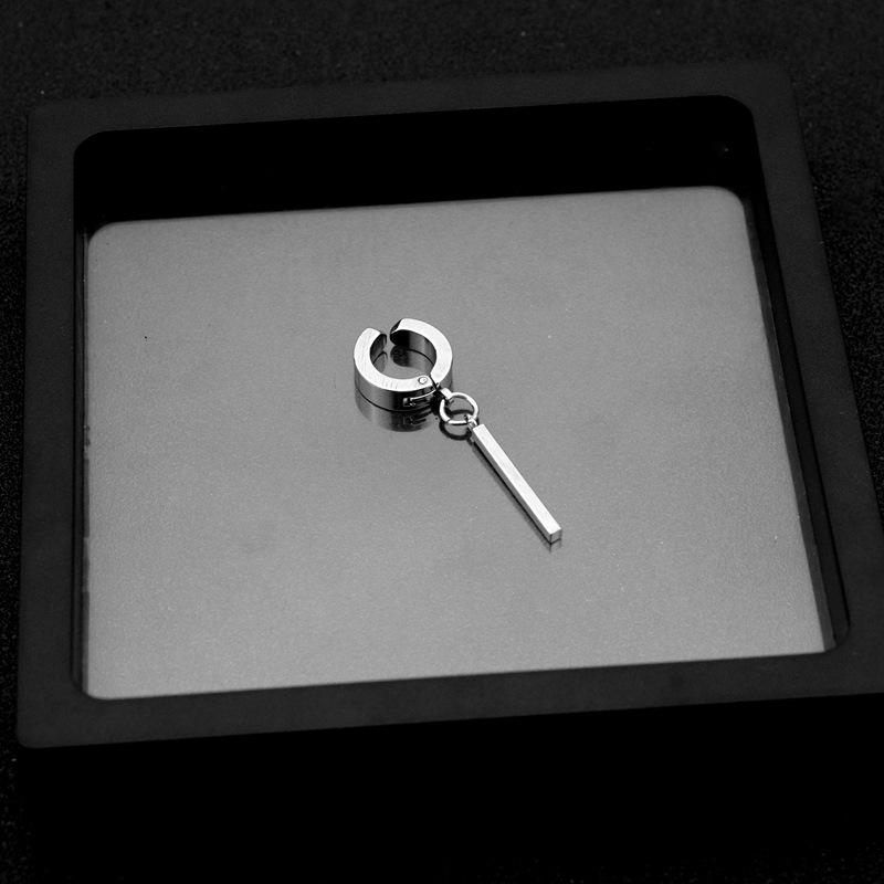 Unisex Stainless Steel Square Earrings - Simple European & American Design