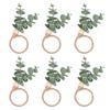Eucalyptus Leaves Napkin Ring Wedding Napkin Holder Buckles with Wood Bead Easter Home Table Decoration Birthday Party Supplies