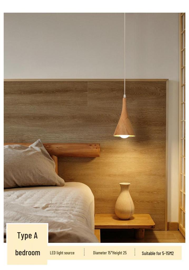 Solid Wood Nordic Japanese Chandelier for Cafe, Bar, Counter, and Homestay