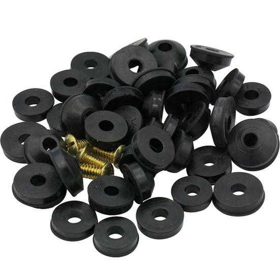 1 Set Faucet Washer Good Sealing Leakproof Wear-Resistant High Toughness Corrosion Resistant Multiple Sizes Flat Beveled Rubber Faucet Washers