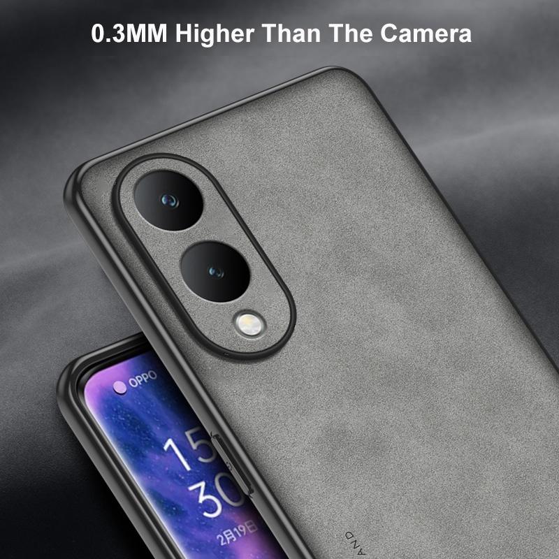 For Vivo Y17S Case Luxury PU Leather Phone Case For Vivo Y28 5G Back Cover Matte TPU Silicone Shockproof Full Protection Coque