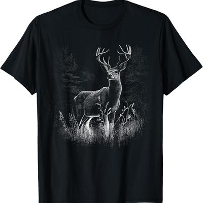 Deer In the Forest Nature Animals Deer Lovers T-Shirt