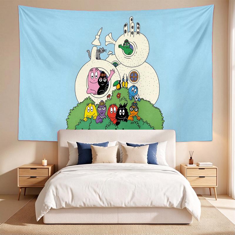 Barbapapa (1) Custom Name Tapestry Wall Hanging Tapestry Wall Art Decor for Bedroom Living Room
