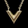 LOUIS VUITTON Perle Necklace Collier Essential V Gold Plated gold Women M00857 Used
