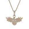 Trendy Hip Hop Men's Necklace: Big Wing Pendant with Copper and Zircon
