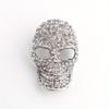Silver Rhinestone Skull Brooch, Gothic Punk Statement Pin for Halloween & Daily Wear