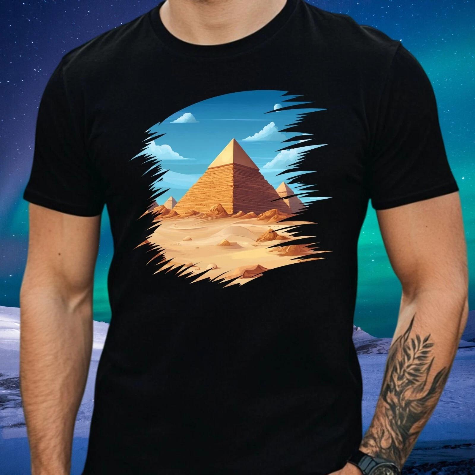 T-Shirt Herren Pyramiden Wüstenlandschaft Motiv Baumwolle Größe XS bis 5XL S