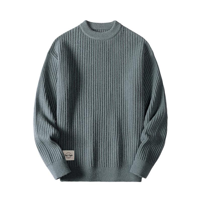 Crew Neck Sweater Men's Knitted Sweater New Pullover Inner Sweater High-end Outer Bottoming Sweater Autumn and Winter