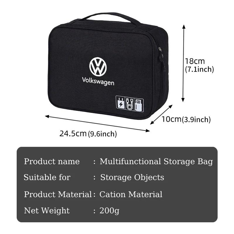 2026 Heiß Für Volkswagen VW Auto Reise USB-Kabel Aufbewahrungstasche Festplatten-Ladegerät Organizer Für Volkswagen Polo Jetta Sagitar Magota