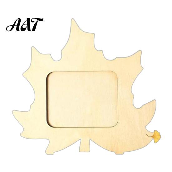 Unfinished Wood Photo Holder Wooden Pumpkin Frame, Halloween Thanksgiving DIY Paintable Craft for Kids, Blank Handmade Picture Holder, Fall