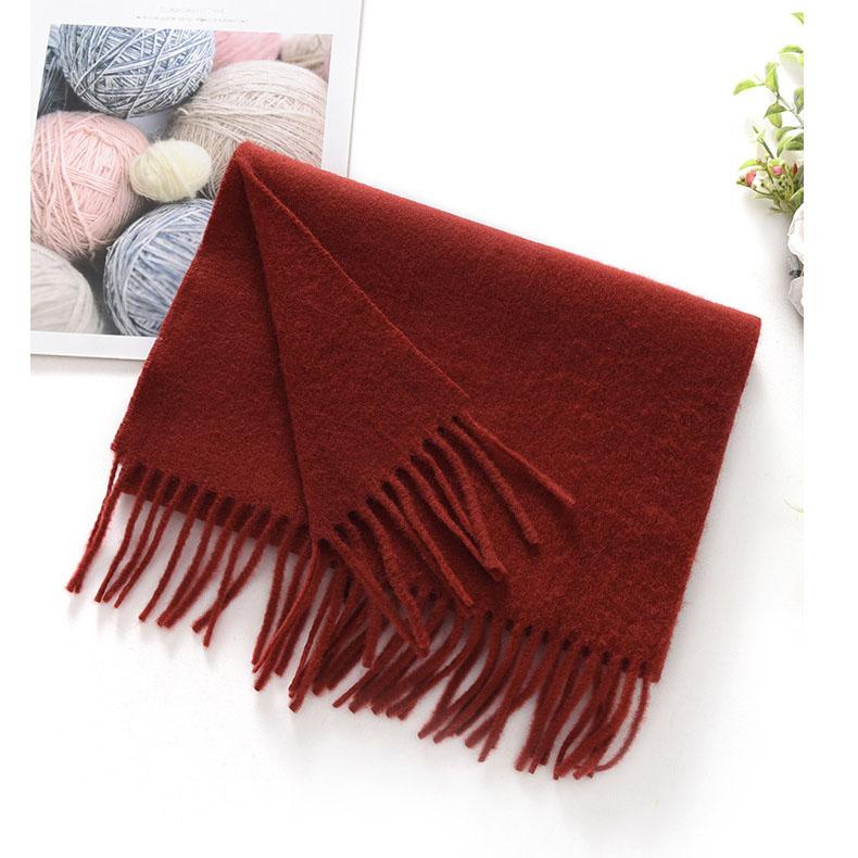 Sciarpa 32x180cm 100% Lana Merino, Coperta Invernale Spessa con Nappe, Sciarpa da Collo Calda e Accogliente, Accessorio Autunno Inverno da Donna