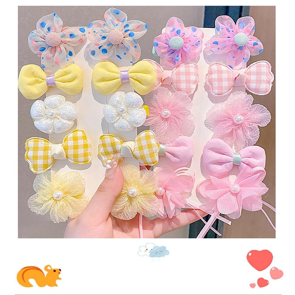 Akkerds Kids Hair Clip Set, Stylish, Girls, 20-Piece Deluxe Set, Bows, Tangle-Free Hair Ties, Stylish Hair Accessories for Kids and Girls, Colorful