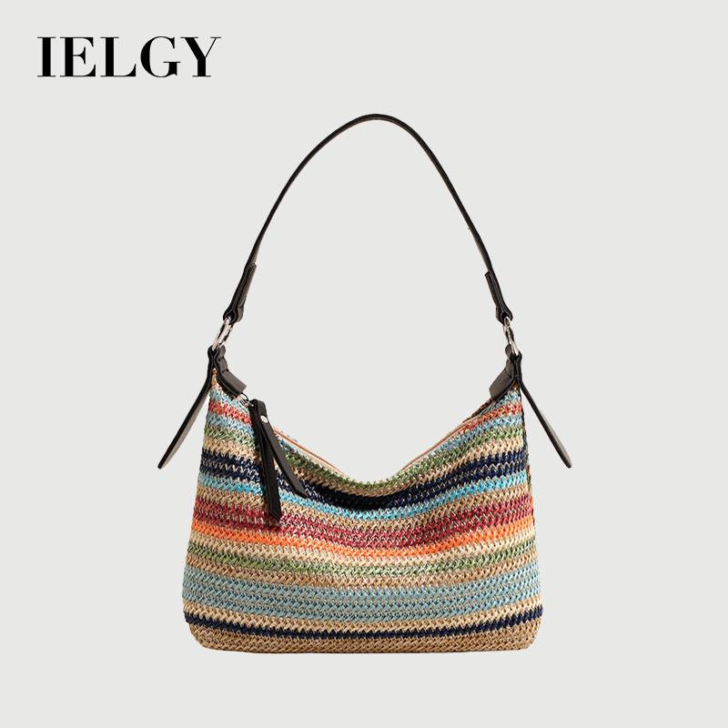 IELGY Summer Woven Underarm Bag Fashion Straw All-Match Shoulder Bag