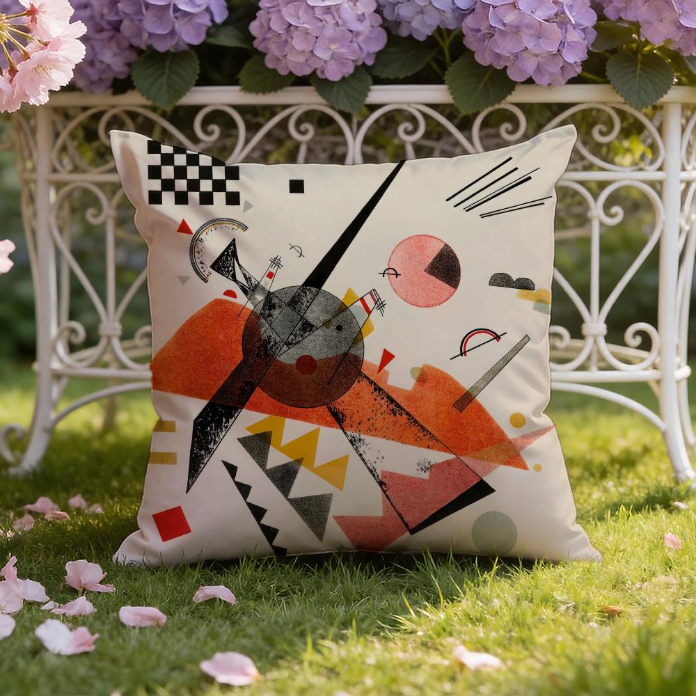 W-Wassily K-Kandinsky Art Cushion Cover Home & Car Dual-Scene Pillow Cover: Reversible for Premium Comfort