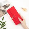 Women Long Wallet Korean PU Leather Leaf Pendant Tri-fold Bag Multi Function Clutch Large Capacity
