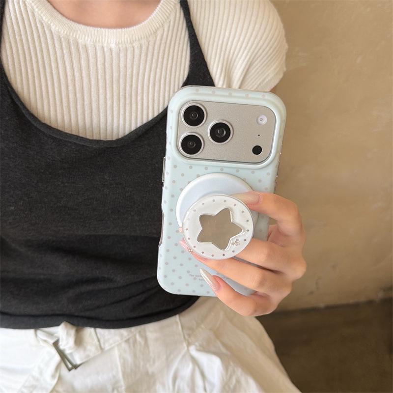 Blue Polka Dot Magnetic Phone Holder for Apple 14/15/16/17 Pro/Pro Max Cases