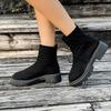 Spring Plus-size Fashion Boots Women's New Stretch Fly Knit Platform Socks Boots Casual Low-top Martin Boots