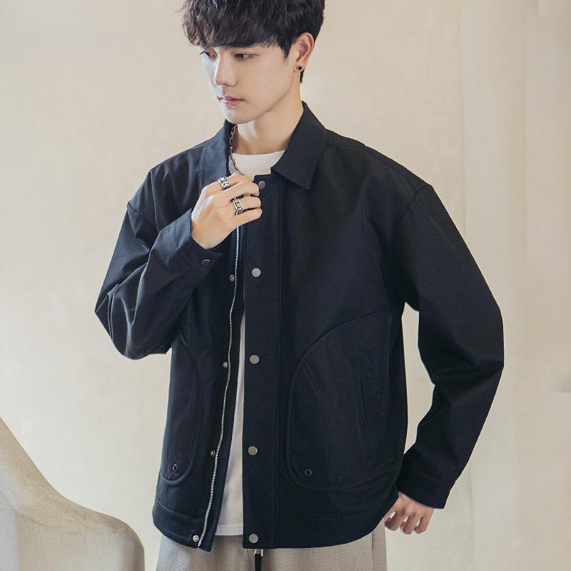 

Men s Trendy Spring/Autumn 2025 Workwear Jacket 3XL (for 145-160 jin) чорний