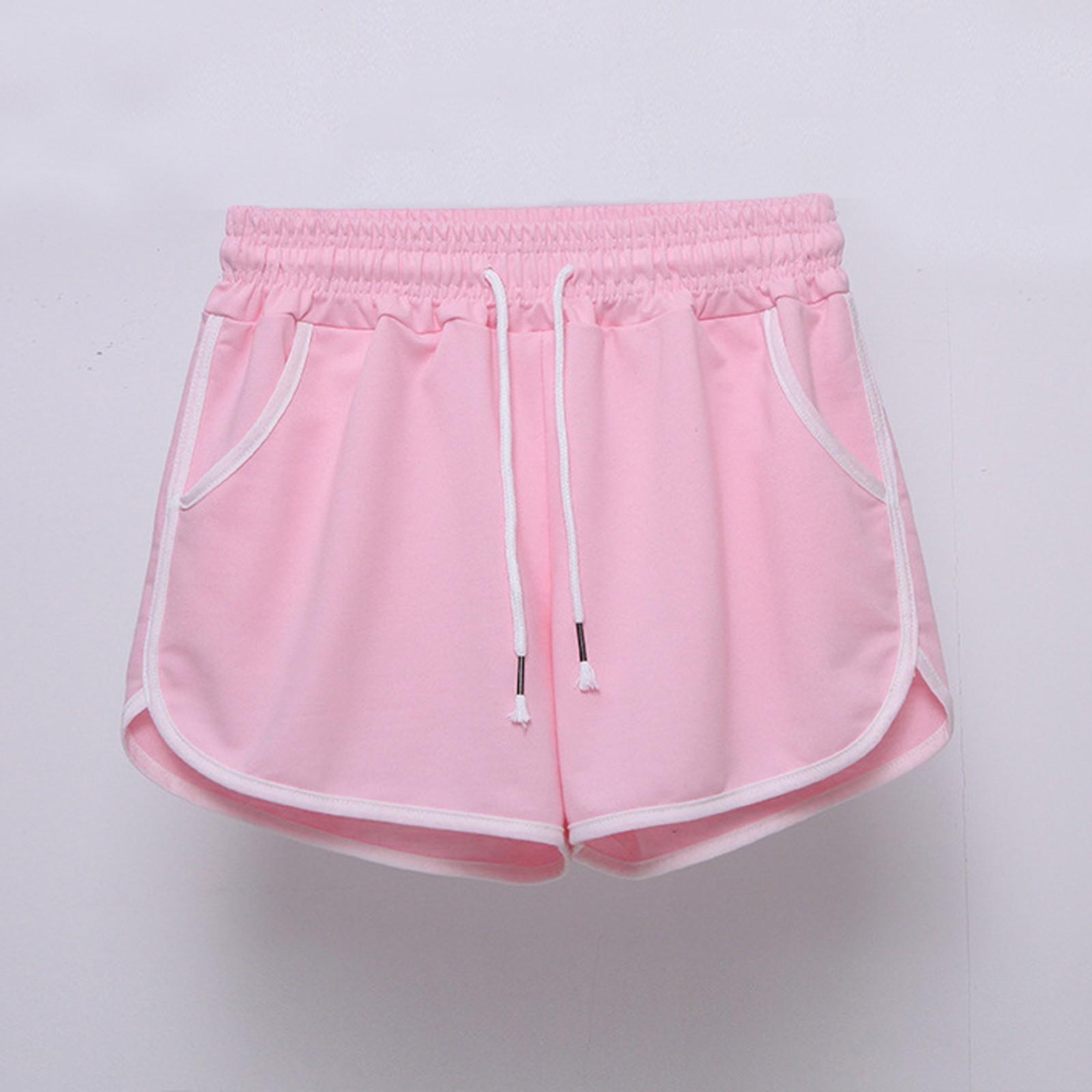 

Жіночі шорти на кулісці з еластичною талією, милі пляжні шорти з кишенями XXL рожевий