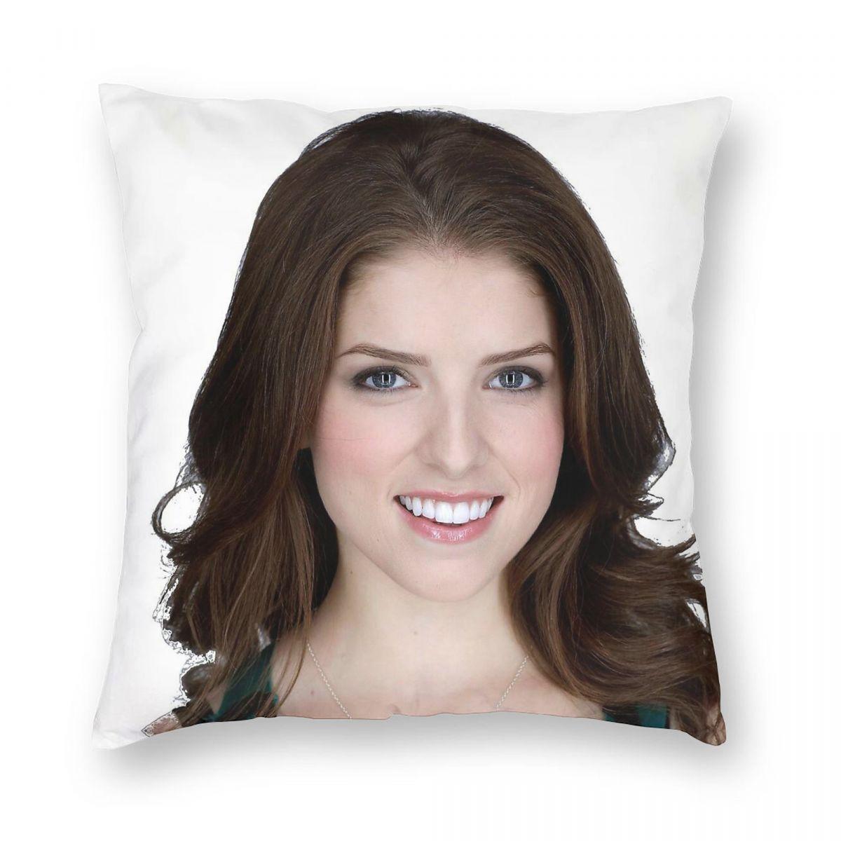 Anna Kendrick Square Pillowcase Polyester Linen Velvet Creative Zip Decorative Home Cushion Cover 30x30cm