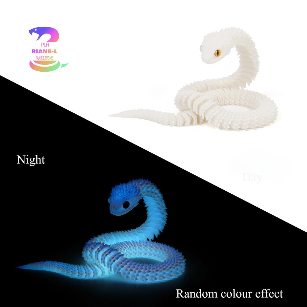 3D Printed Snake Rotatable Joints Snake Figurines Home Office Desktop Crafts Ornament Creative Home Garden Landscape DIY Animal