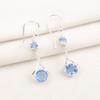 Tanzanite Gemstone 925 Sterling Silver Jewelry Zircon Earrings 1.84" For Party CZE-9-12