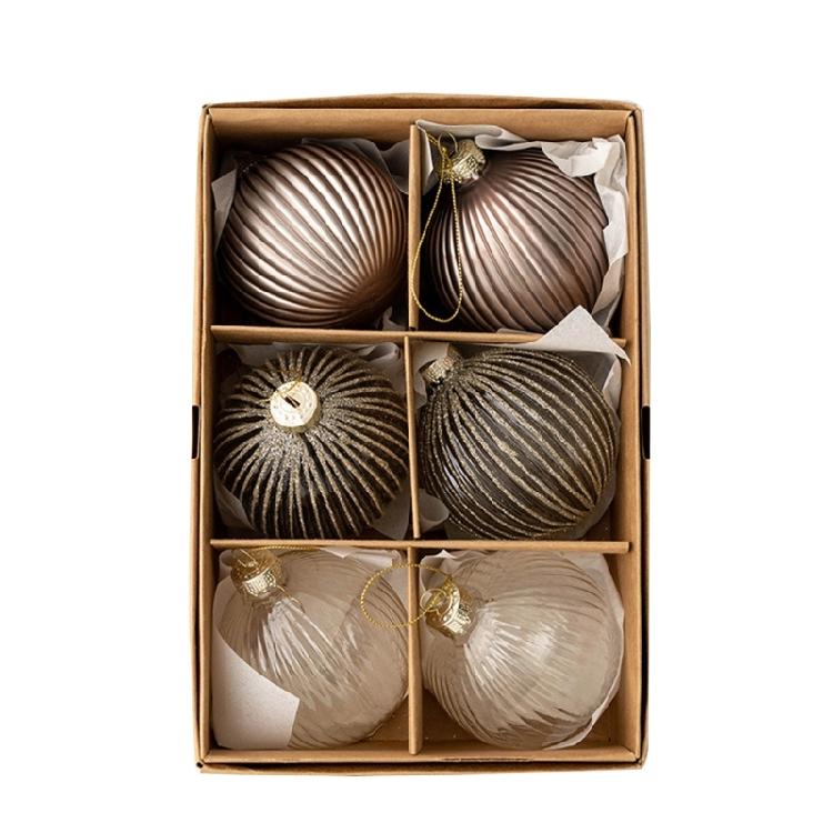 Набор из 6 изысканных стеклянных рождественских шаров-безделушек, создающих праздничную атмосферу в доме, украшение для праздничной вечеринки
