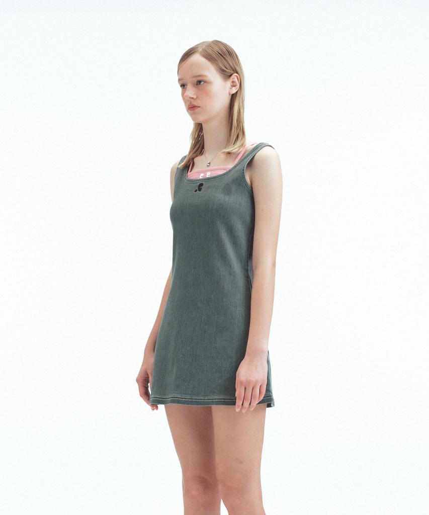 REST&RECREATION Denim Mini Dress - Gray