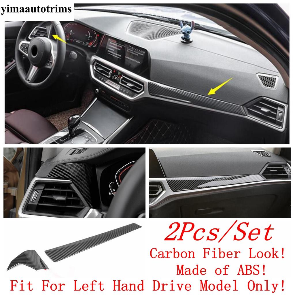 Head Lamp Handle Bowl Dashboard Gear Box Panel Cover Kit Trim ABS Carbon Fiber Look Accessories For BMW 3 Series G20  - 2024