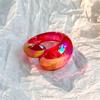 Sweet Summer Mutilcolor Shiny Acrylic Resin Geometry Oval Cross Open Rings For Women Girls Korean Stacked Ring Travel Jewelry