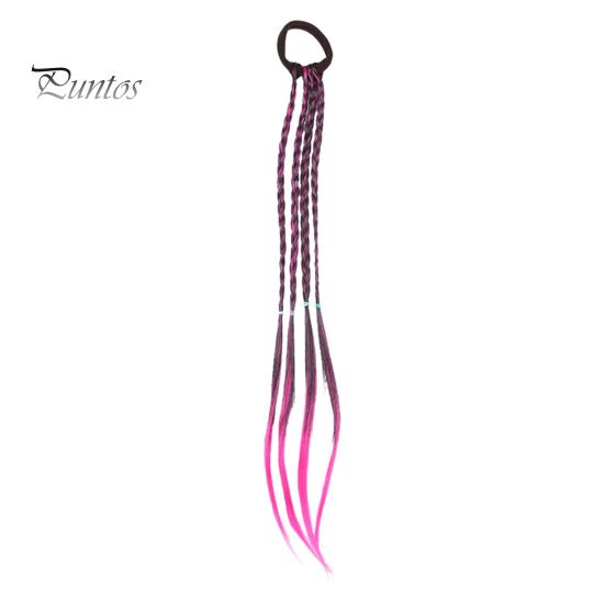 Flettet parykk Hårtau Elastisk bånd Ingen hodebunnsskade Hårslips Fargerikt tau Gradient farge Parykk Pigtail Hårtilbehør
