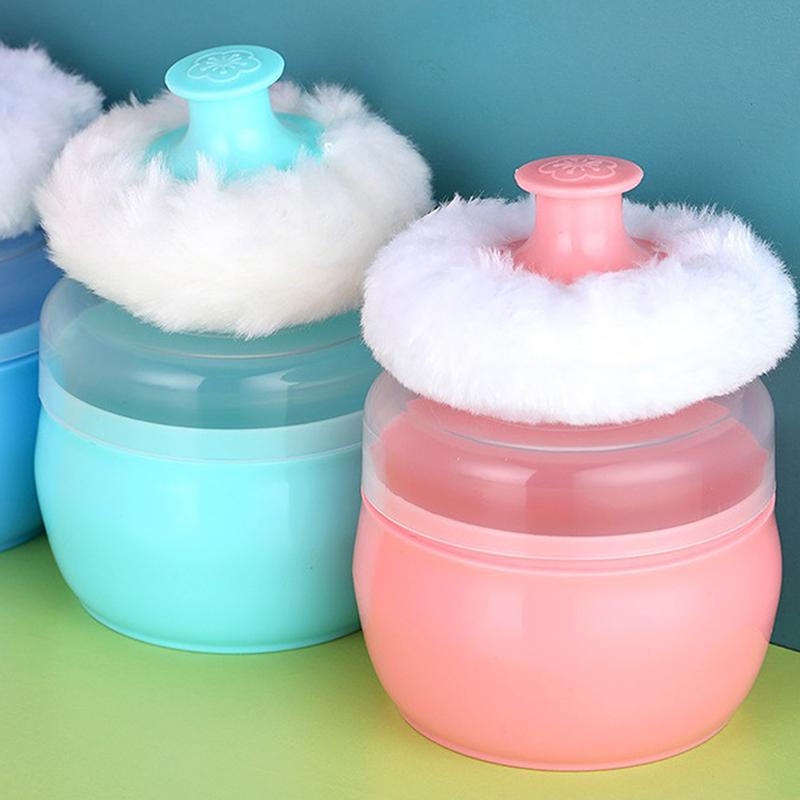 Talcum Powder Powder Puff With Box Baby Soft Face Body Cosmetic Powder Puff Talcum Powder Sponge Box Case Container