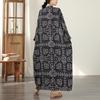 Vintage Floral Maxi Dress Plus Size Women Long Sleeve Oversize Loose Basic Spring Summer  New