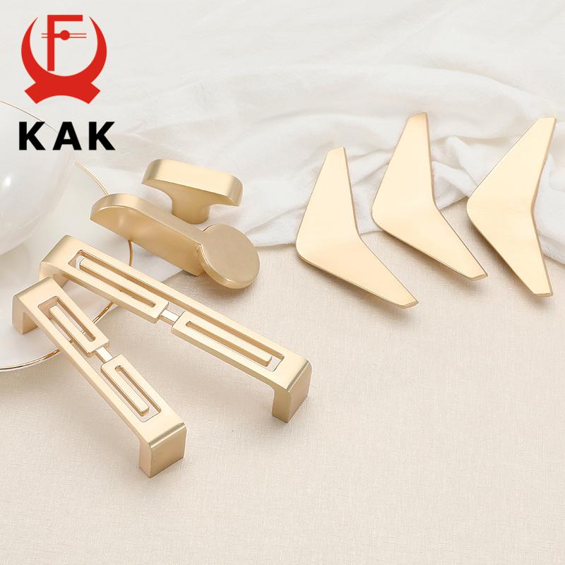 KAK Gold Cabinet Knobs and Handles Luxury Gold Kitchen Cupboard Door Pulls European Drawer Furniture Handle Hardware