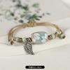 Retro ceramic flower woven bracelet niche literary hand rope small fresh bell bracelet female