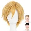 CaseEden Cosplay Wig Premium Cool Short Hair Gold Dark Blonde 6055