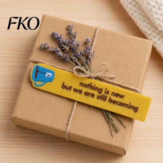 Felt Bookmark Handmade Embroidered Bookmark, Coffee Cup Book Page Marker, Lint-free Reading Accessories for Men Women Lovers Scrapbook