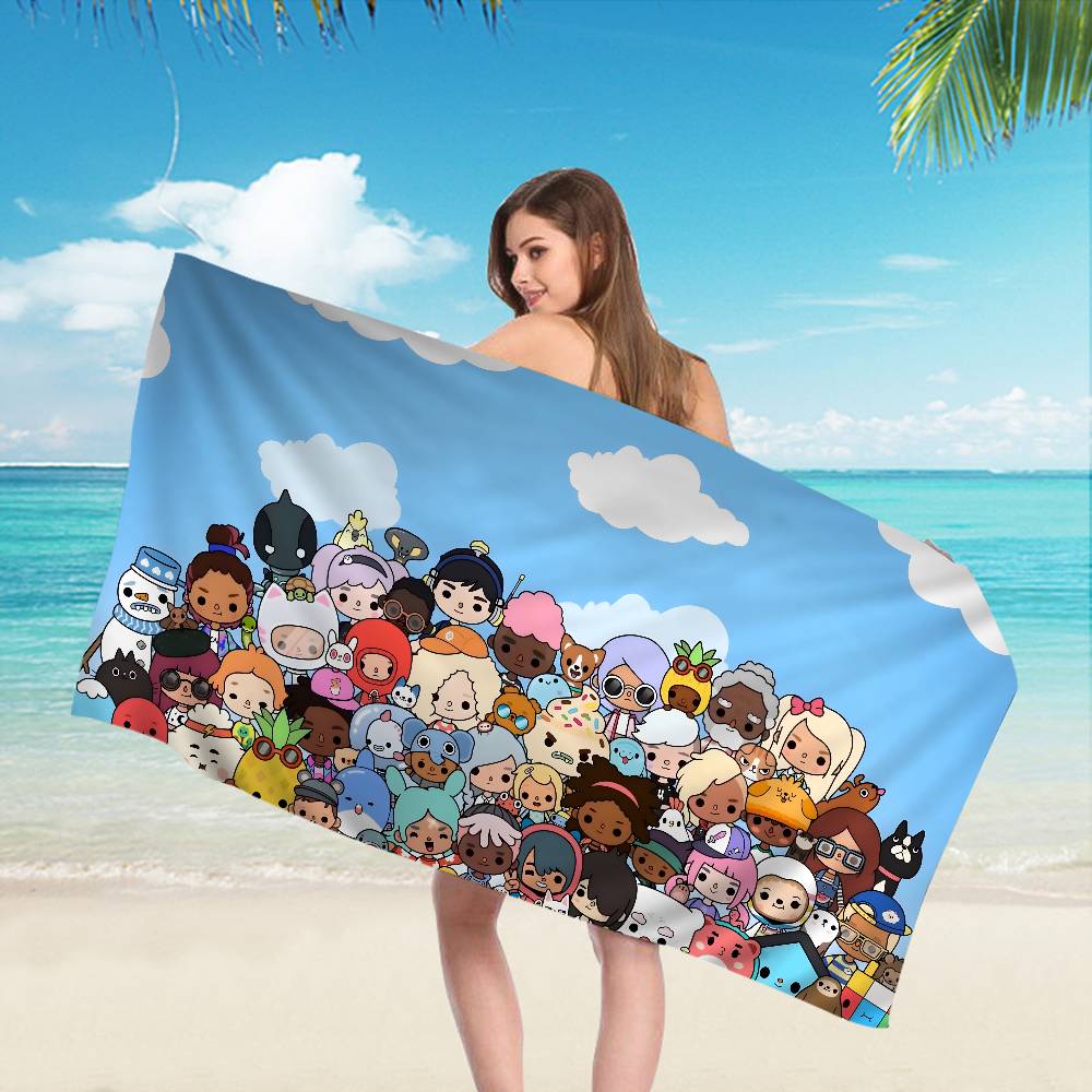 Toca Boca Toca Life World Microfiber Beach Towel Absorbent Quick dry Soft Yoga Swimming Resort Mountain Climbing Towel