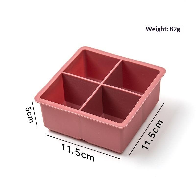 Food Grade Silicone Ice Tray 4/6 Grid Large Cubes Perfect for Summer Parties