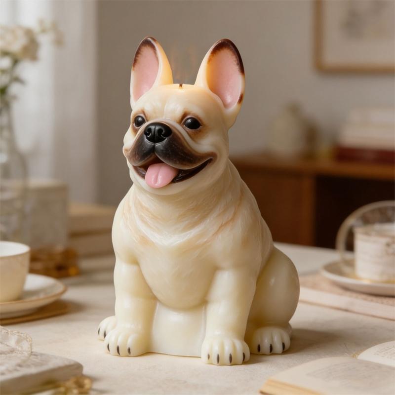 Creative French Bulldog Silicone Candle Mould For Customes Aromatherapys And Decoration