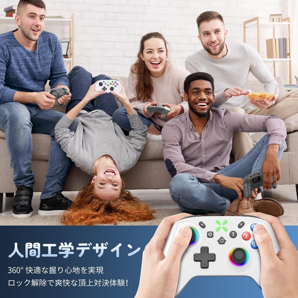 Onefun Switch 2 Controller Gold Award Compatible with Switch RGB 1000mAh Bluetooth Wireless Back Macro Turbo HD Gyro 20 Hours of Continuous Pro