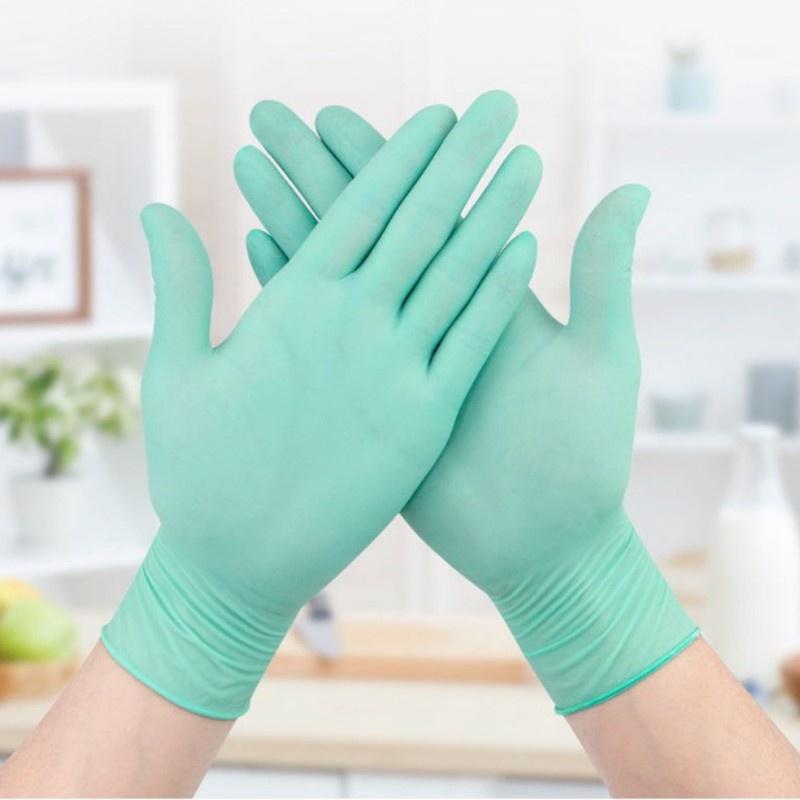 

Перчатки нитриловые одноразовые зеленые неопудренные размер M M-1par