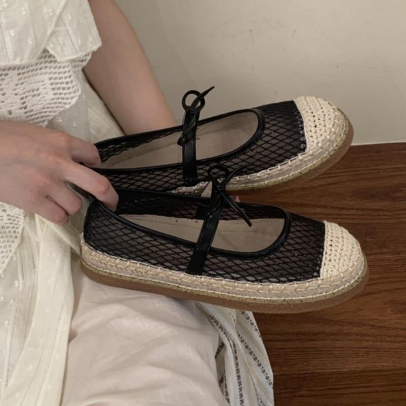 Fashion Summer New Mesh Women Flat Shoes 2025 Round Toe Shallow Mouth Comfy Casual Sandals Fashion Leisure Breathable Female Shoes