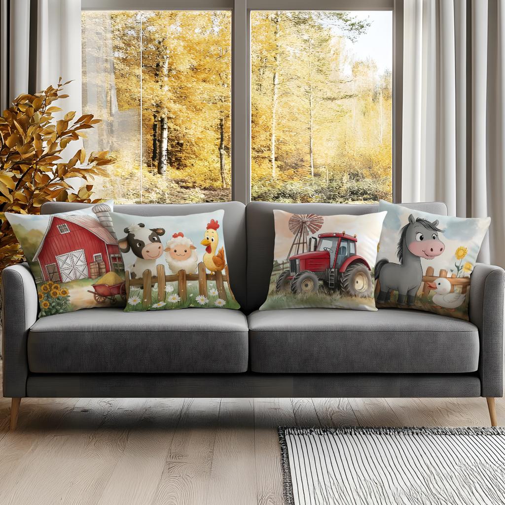 Farm Animals Pillowcase Bedroom Sofa Cushion Cover 100% Polyester Living Room Cushion Pillowcase Home Decor