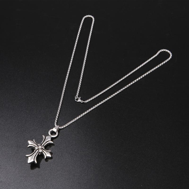 Vintage Silver Fashion Accessories, Flower Ben Cross Pendant Pendant Necklace Trendy Men'S Ladies Jewelry Necklace Warm Dan
