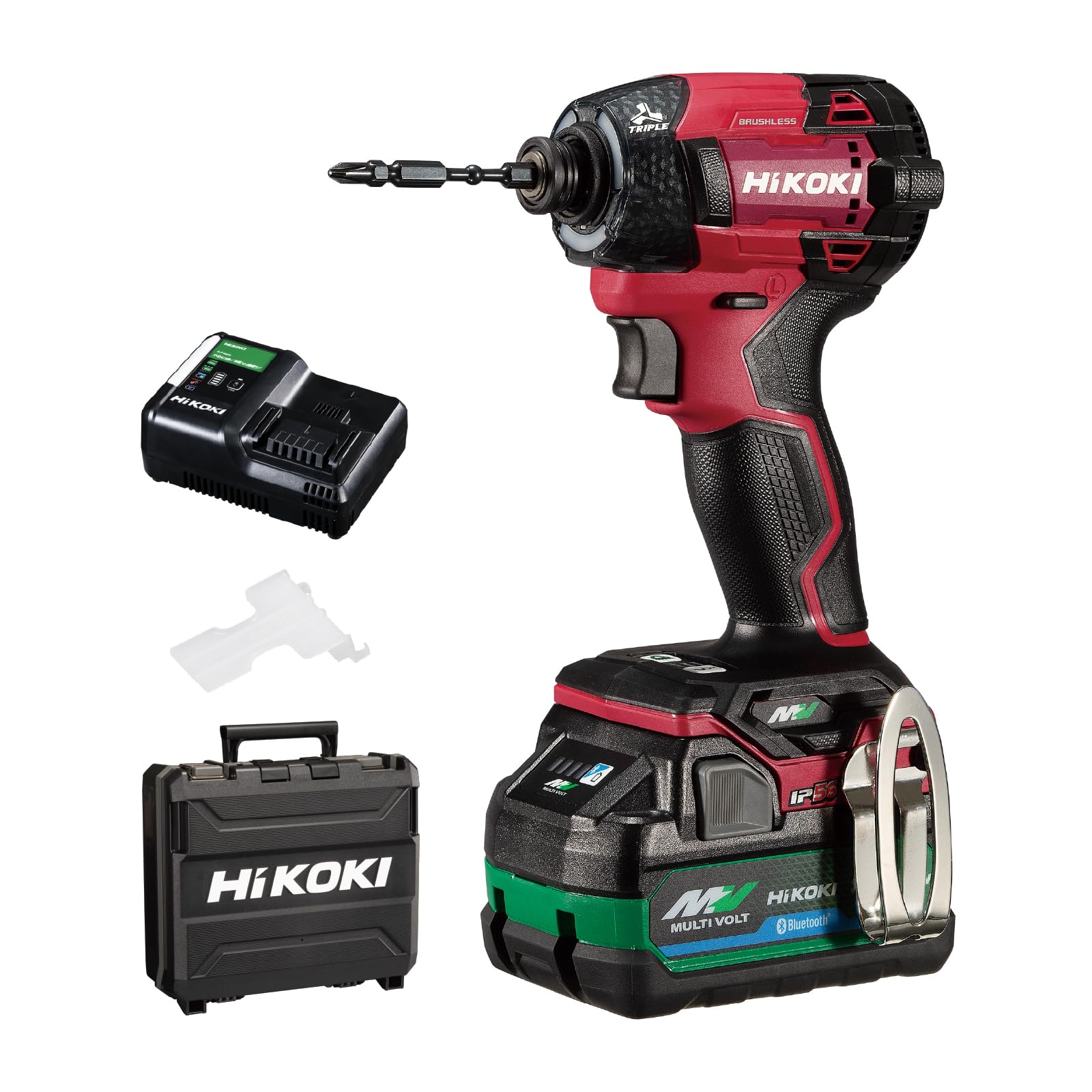 HiKOKI WH36DD Șurubelniță de impact fără fir 36V cu reparație inițială include 1 și Șofer, Roșu, Garanție 1 an, unitate, încărcător, cutie. (WH36DD(XPRSZ))