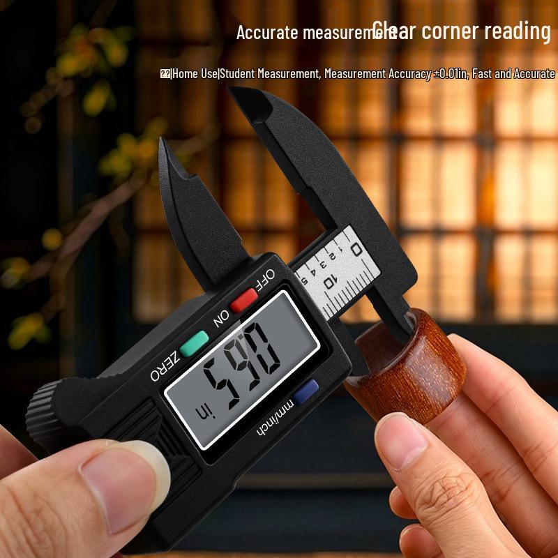Digital Vernier Caliper: 0-100mm, Dual Button, Plastic, Measures Inside/Outside Diameters