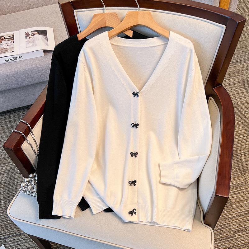 

Plus Size Women s Cardigan Sweater, Bust 150-160 cm, Loose Knitwear Jacket for Sizes 200-350 Jin 6XL чёрный