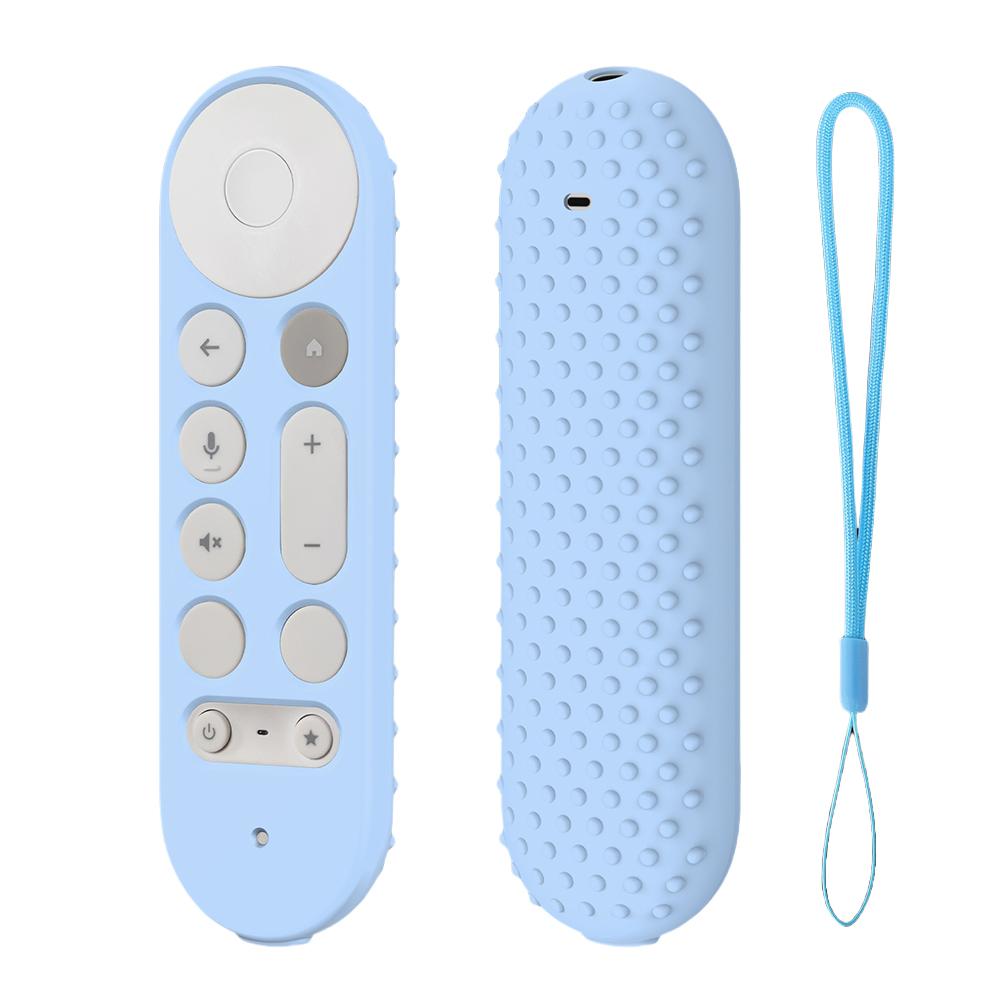 Silicone Remote Case with Lanyard Protective Controller Sleeve Skin Shockproof Remote Protective Case for Google TV Streamer 4K